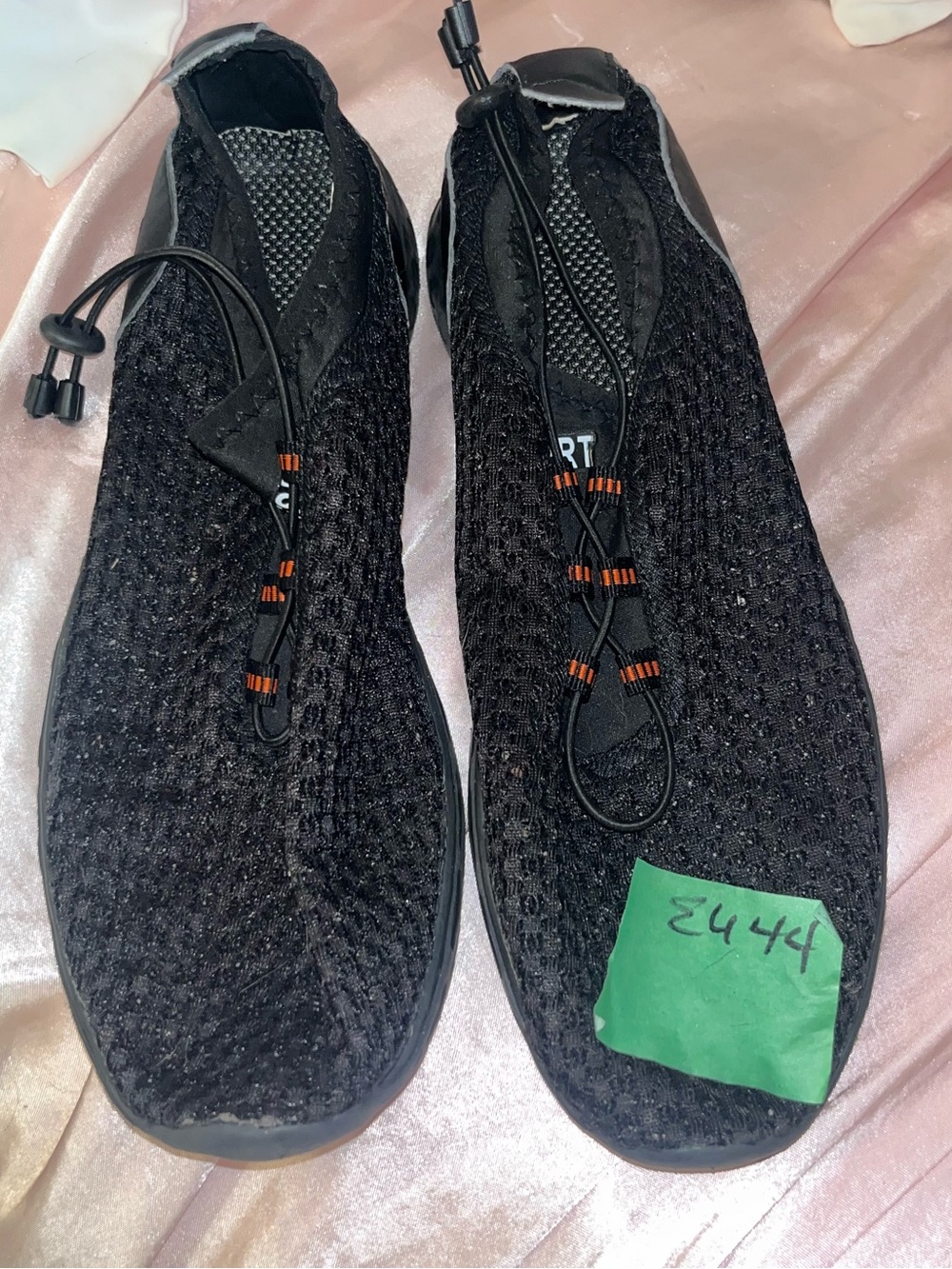 Men's Black Knit Boat Shoes with Secure Bungee Lacing